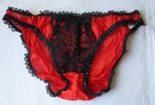 DDR Dessous Slip rot schwarz