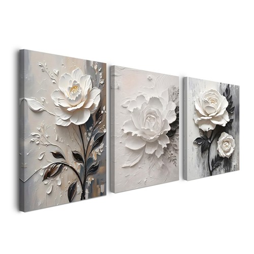 Blumen wandbilder set leinwand - wandbilder,