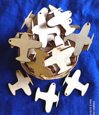 Minkaklecks  Anhänger Holz unbehandelt   100x Flugzeug  5cm  Basteln  XS