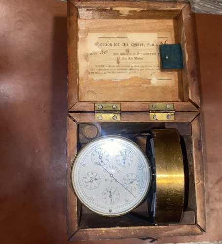 Antique brass air meter - brass,