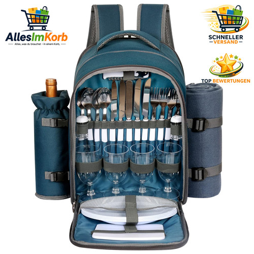 Picknickkorb rucksack für - picknickkorb, 4