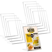 10Stk A4 Acryl Werbeaufsteller Tischaufsteller Menükartenhalter L-Ständer Set