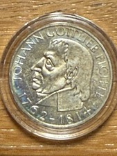 5 DM Silber 1964 Johann Gottlieb Fichte – Gedenkmünze – BRD – Silber 625