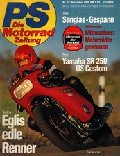 Zeitschrift PS Motorrad #12 von 1980 Sanglas Gespann Egli Yamaha SR 250 US Custo