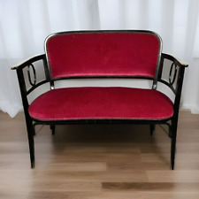 ORIGINAL Gebrüder Thonet Sitzbank Kanapee Antik Bugholz neu gepolstert Art Deco