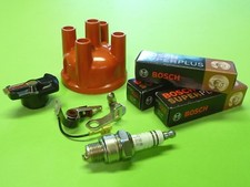 VW Käfer Verteilerfinger + Kappe + Unterbrecher + BOSCH-Zündkerzen    020-0739-4