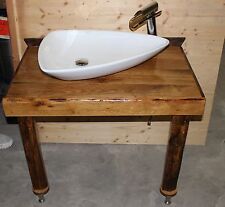 Waschtisch aus Mooreiche Holzwaschtisch Eiche mit Waschbecken Badmöbel 