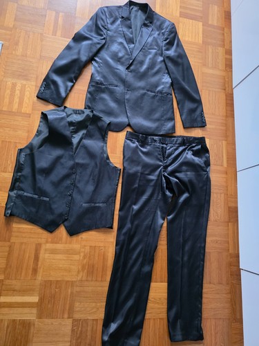 Herren anzug schwarz glanz - anzug,