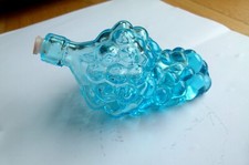Flakon  Flasche  Form Weintraube  Glas  blau  Verschluss  vintage