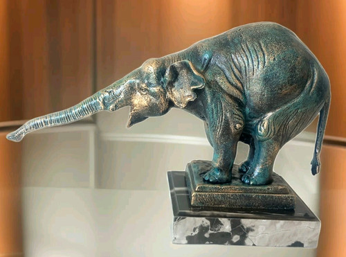 Figur elefant marmor sockel - marmor,