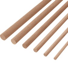 10 x Rundstab Buche Holzstab Buchenstäbe GERILLT Bastel Stab Holzstange Rundholz