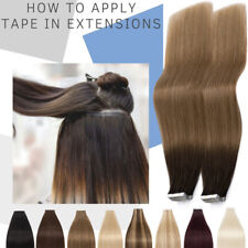 40 Stück Remy Echthaar Tape In Human Hair Extensions Haarverlängerung Dick Ombre