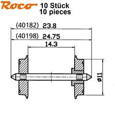 Roco H0 40198-S / 127193 DC Norm-Radsatz einseitig isoliert 11 mm (10 Stück) NEU