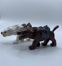 Der Hobbit Herr der Ringe 2x Warg braun + weiß Minifiguren - NEU