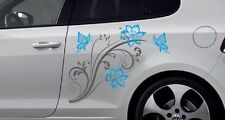 Dekor Seiten Aufkleber Auto Tattoo CAR STYLE Blumen Ranke Blüte 2farbig 41