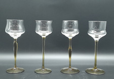 Stengelglas 4 Stück grüner Stengel im Stil von Peter Behrens Jugendstil 20,5 cm