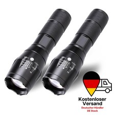 2x Super Hell Taschenlampe Fackel - LED Taktisches Fackel - Zoom - Wasserfest