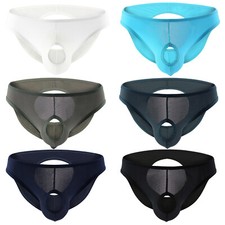 Herren Slips Penis Atmungsaktiv Loch Unterhose Unterwäsche Höschen Aushöhlen