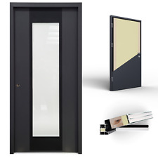 Ausstellungstür #MR01 Haustür Alu-Stahl Tür AC68 mit Zarge DIN Links 100x210 cm