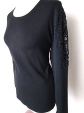 Damen Pullover Oberteil Pulli Spitze Glitzer Viskose OVANTI GLOW Gr.44(42)