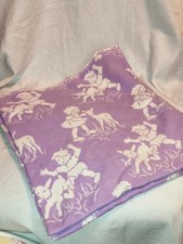 DDR Babydecke Kinderdecke 86/150cm  ca.1977- VEB lila /weiss