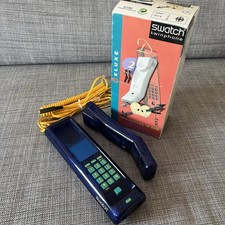 Swatch Twinphone TXM 154 Deluxe Modell Blau in OVP 90er Retro Style Vintage
