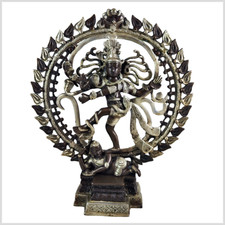 Shiva Nataraja Messing Silber Kupfer 42cm- Tanzender Shiva Kali Ganesha Krishna