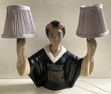 Vintage 50s Oriental Chalk Ware Lamp Geisha Girl Needs Rewire Tretchikoff Era