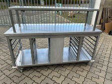 Arbeitstisch fahrbar Edelstahlwagen Regalwagen für 1/1GN Schalen