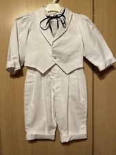 3 teiliger Taufanzug, Smoking, weiß, Gr. 74/80,