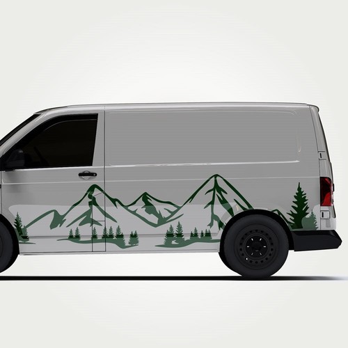 Auto aufkleber wald berge - auto,