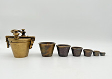 Antike Waage für Apotheker, Bronze, Biedermeier Epoche, 1,28 kg