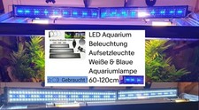 2x LED AQUARIUM BELEUCHTUNG WEIS / BLAU LÄNGE 87 cm AUFSATZLEUCHTE GEBRAUCHT