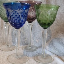 4 alte Römer Glâser Kristallglas beschliffen 2 x 2 Alt/Antik Konvolut