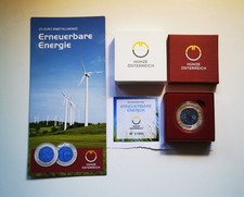 Österreich 25 Euro 2010 Erneuerbare Energie, Silber Niob, Hgh, Inkl. Flyer