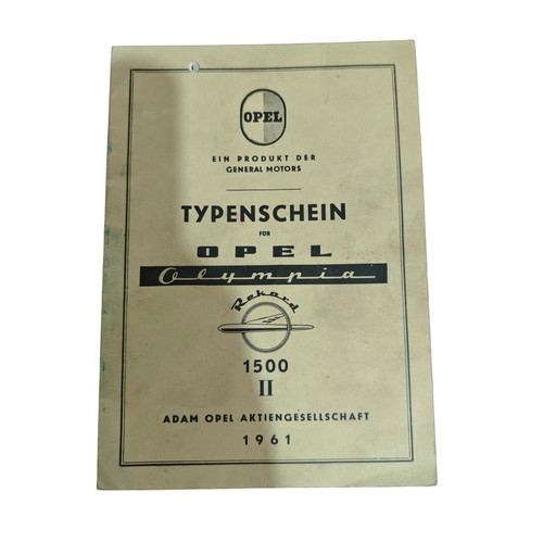 Typenschein opel olympia 1500 - opel,