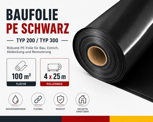 Baufolie 100m 4x25m - baufolie,