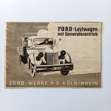 1943 Ford Lastwagen Generatorantrieb Köln WK WW II Werbeanzeige Werbung Reklame