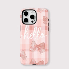 Pink Hello Schriftzug Hülle iPhone 17 16 15 14 13 12 11 Pro Max