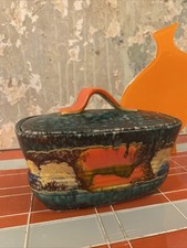 Deckeldose Uranglasur Steingut Bauhaus Zell Hammersbach Art Deco