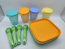 Tupperware Junge Welle Picknick set, 4 Personen, Picknickteller, Camping