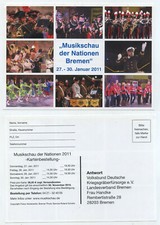 64071 - Musikschau der Nationen Bremen 2011 - Kartenbestellungs-Karte