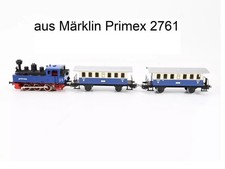 Märklin Primex H0 Zugset Tenderlok blau "primex" + 2 Wagen blau/weiß Konvolut