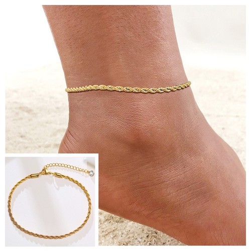 Edelstahl fußkette gold - ✨,