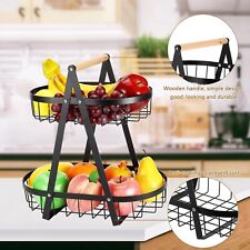 2 Stöckig Obst Etagere Obstkorb Obstschale aus Metall Körbe für Küche Deko DHL