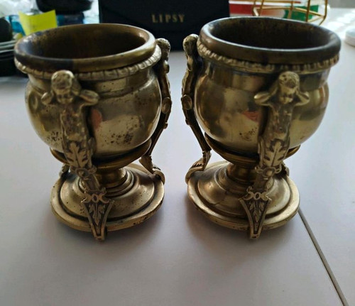 Antique pair brass - pair,