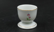 Arzberg Eierbecher mit Fuß Streublumen Goldrand 40er Jahre Porzellan H 4,5 cm