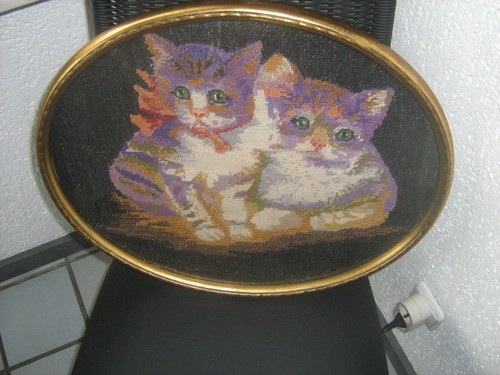 Altes ovales katzenbild - ovales,