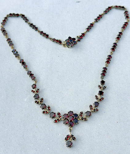 Jugendstil granatkette kette - jugendstil,