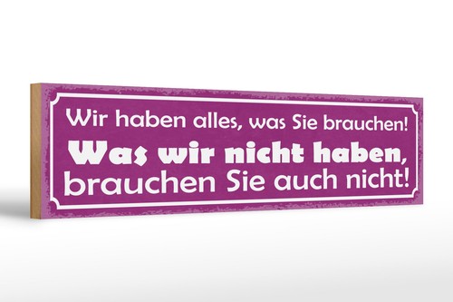 Holzschild spruch 46x10 wir - holzschild,